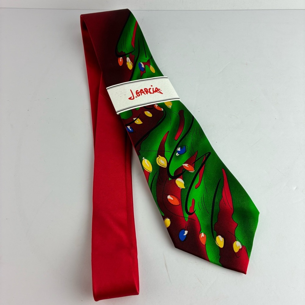 J. Garcia NWT Green Tree Christmas Tie
